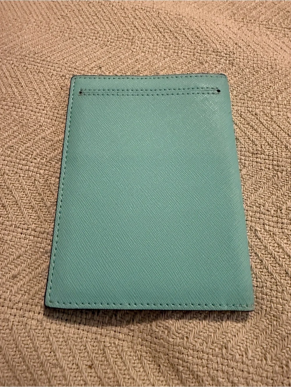 kate spade Teal Blue Passport Cover with Logo Print